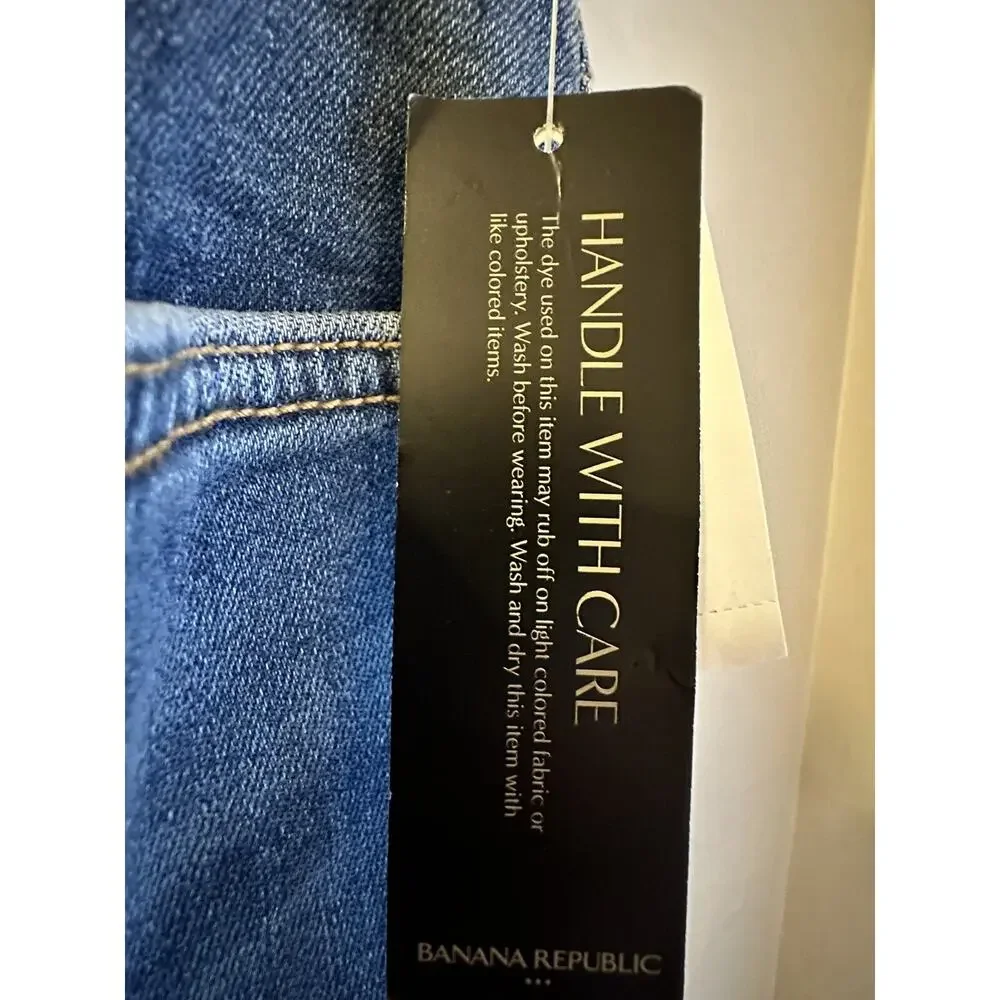 NWT Banana Republic Travel Mens 35x34 Blue Straight Fit Flex ￼Stretch Denim Jean